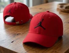 Image of Baseball Hat Logo Jordan Jumpman Red Baseball Cap Adjustable Strapback Hat New