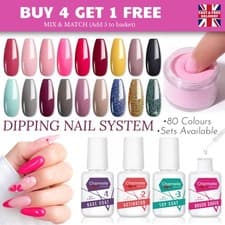 Image of Nail Dipping Powder System Starter Kit Powders Dip Set Activator Top Coat Colour