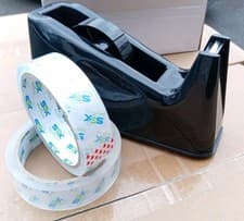 Image of Desktop Office HEAVY DUTY TAPE DISPENSER Sellotape + 2 Free Tape 24mm X 40m Each