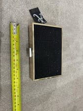 Image of Accessorize Black & Gold Embellished Clutch Bag Brand New