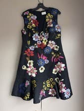 Image of Erdem Jacquard Dress With Silk Embroidered Patches. Size 14