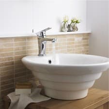 Image of Nuie 460mm Countertop Wash Basin Vessel Sit-On 1 Tap Hole White Ceramic Modern