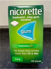 Image of 6 x 105 Nicorette Nicotine Freshmint - 4mg gum | Total 630 gums | Exp 2027