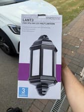Image of LED Outdoor Half Lantern Wall Light 8W Cool White 4000K Knightsbridge