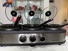 Image of Morphy Richards 3.9L TrioServe Three Pot Slow Cooker With 2years Warranty