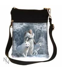 Image of Small Winter Guardians Shoulder Bag Anne Stokes Gothic Wiccan Nemesis Now 23cm
