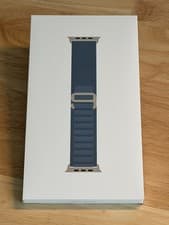 Image of Apple Watch Strap 49mm Light Blue Alpine Loop Natural Titanium Finish - Medium