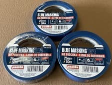 Image of 3X Blue Masking Tape - 25mmX 50m - Blue Painters Tape Uv Resistant