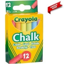 Image of CRAYOLA Anti-Dust Coloured Chalk - Assorted Colours 12 count (Pack of 1) 