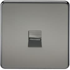 Image of Screwless Telephone Extension Socket - Black Nickel