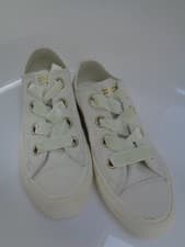 Image of CONVERSE BRAND NEW CHUCK TAYLOR ALL STAR BIG EYELETS OX WHITE TRAINERS - SIZE 5