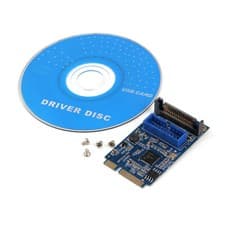 Image of Mini PCIE PCI Express to Dual USB 3.0 ports 19pin 20pin Expansion Adapter Card