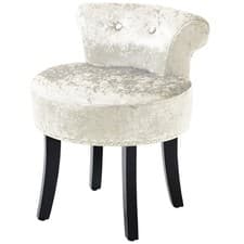 Image of HOMCOM Dressing Table Stool Vanity Seat w/ Rubber Wood Legs Bedroom - Beige