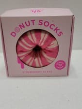 Image of Pink Donut Shapped Socks Strawberry Glaze