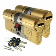Image of Yale Door Lock Cylinder Platinum 3* Star Euro Barrel Keyed Alike Pairs Anti Snap