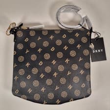 Image of DKNY The Optimist Leather Shoulder Bag Black Small Style KDZ13V03- New