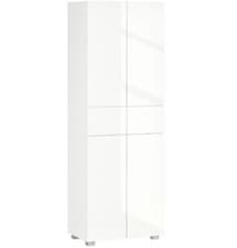 Image of Kitchen Cupboard Storage Cabinet Push Open Doors and Drawers Shelves High Gloss