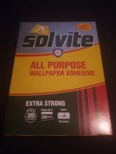 Image of Solvite Wallpaper Adhesive 2 X 185g bags Hangs 20 Rolls 1 box