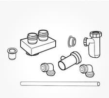 Image of Ideal flue connector kit twin pipe 80 mm diameter 204372 New Sealed Box