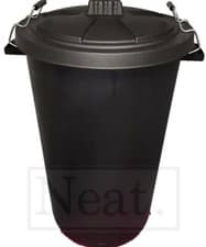 Image of 110 LITRE LARGE BLACK PLASTIC DUSTBIN BIN HEAVY DUTY RUBBISH WASTE TRASH STORAGE