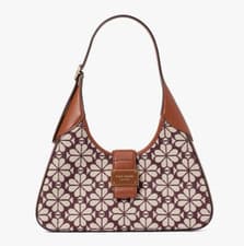 Image of Kate Spade Spade Flower Jacquard Nouveau Small Shoulder Bag ~NWT~ Burgundy