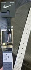 Image of NEW NIKE GOLF MEN'S PERFORATED REVERSIBLE BELT 42-44 GREY/WHITE