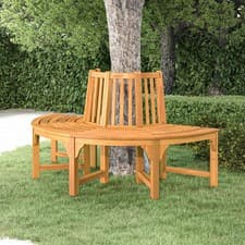 Image of WALPLUS Half Round Tree Bench 160cm Eucalyptus Wood Garden Seat