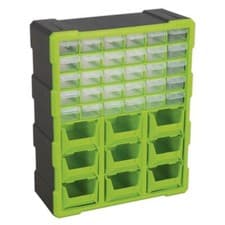 Image of Sealey Cabinet Box 39 Drawer - Hi-Vis Green/Black APDC39HV