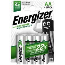 Image of 4x Energizer AA Rechargeable Power Plus Batteries 2000mAh NiMH Pre-charged