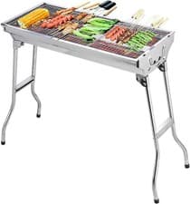 Image of Folding BBQ Charcoal Barbecue Grill Steel Stainless Garden Picnic Camping Stove