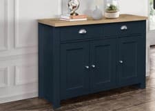 Image of Birlea Highgate Navy and Oak Effect 3 Door 2 Drawer Sideboard. RRP£199