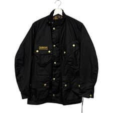 Image of Barbour International Motorcycle Jacket Black Waxed Size L NWOT Unisex Classic
