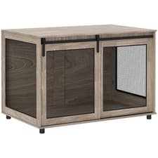 Image of PawHut Dog Crate Furniture w/ Sliding Door, for XL Dogs, Brown