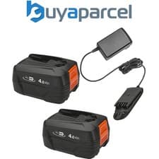 Image of Flymo Power For All 2 x Batteries & Charger Starter Set 18V 4.0Ah FLY105 FLY106