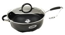 Image of STELLAR 3000 28CM NON STICK SAUTE PAN & LID BLACK S324B