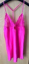 Image of Boux Avenue Amara Chemise Pink Satin & Lace Chemise rrp£45