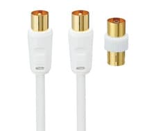 Image of Log Cable L2Aera15, Tangle Free, Female-To-Female, White/ Gold