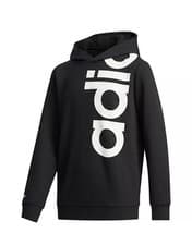 Image of Childrens Adidas lightweight YB Overhead Black and White Hoody hoodie with Logo