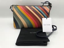 Image of PAUL SMITH SWIRL Pochette Women's Leather stripe Cross body Shoulder BAG