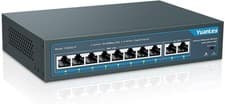 Image of 10 Port PoE Switch, 8 PoE+ Port 100Mbps, 2 Uplink Gigabit, 120W 802.3af/at, Exte
