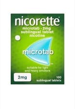 Image of Nicorette Microtab Original 2mg - 100 Tablets - Brand New Sealed RRP £30