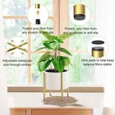 Image of Plant Stand Gold Metal Item Stand for Home Living Room Fits 7 To12 Inch Pots