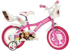 Image of Barbie 16" Childrens Bicycle Adjustable w/ Removable Stabilisers Dino Bikes