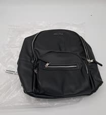 Image of Jack Wills Black Faux Leather Medium Backpack New With Tags RRP - £50