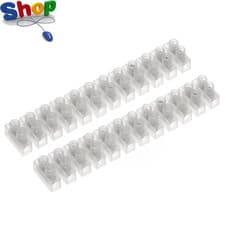 Image of 30A Electrical Connector Blocks 30 Amp 12 Way White Terminal Block Strip Electri