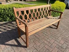 Image of Alexander Rose Mahogany Lattice Oiled 5ft Bench