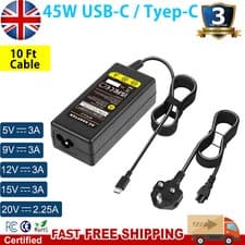 Image of 45W USB-C Type-C AC Adapter Laptop Charger For Samsung HP Lenovo Dell universal