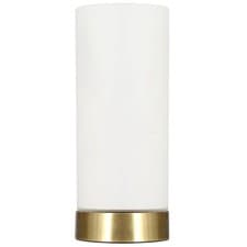 Image of Touch Table Lamp Antique Brass White Shade Glass Pad Table Lamp E14-40W