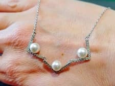 Image of Authentic Swarovski Edify Pearl Rhodium Plated Medium Necklace 36cm So Pretty