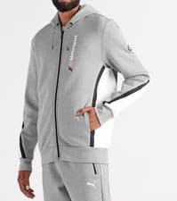 Image of MEN'S PUMA BMW MOTORSPORT MMS HOODED SWEAT JACKET & PANTS TRACKSUITS BLACK GREY
